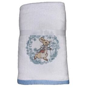 Peter Rabbit 2 Pk Hand Towels Spring Flowers Embroidered Easter Beatrix Potter
